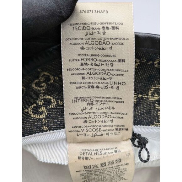 Gucci GG Monogram Logo Denim Bucket Hat Black M 576371 main image 12